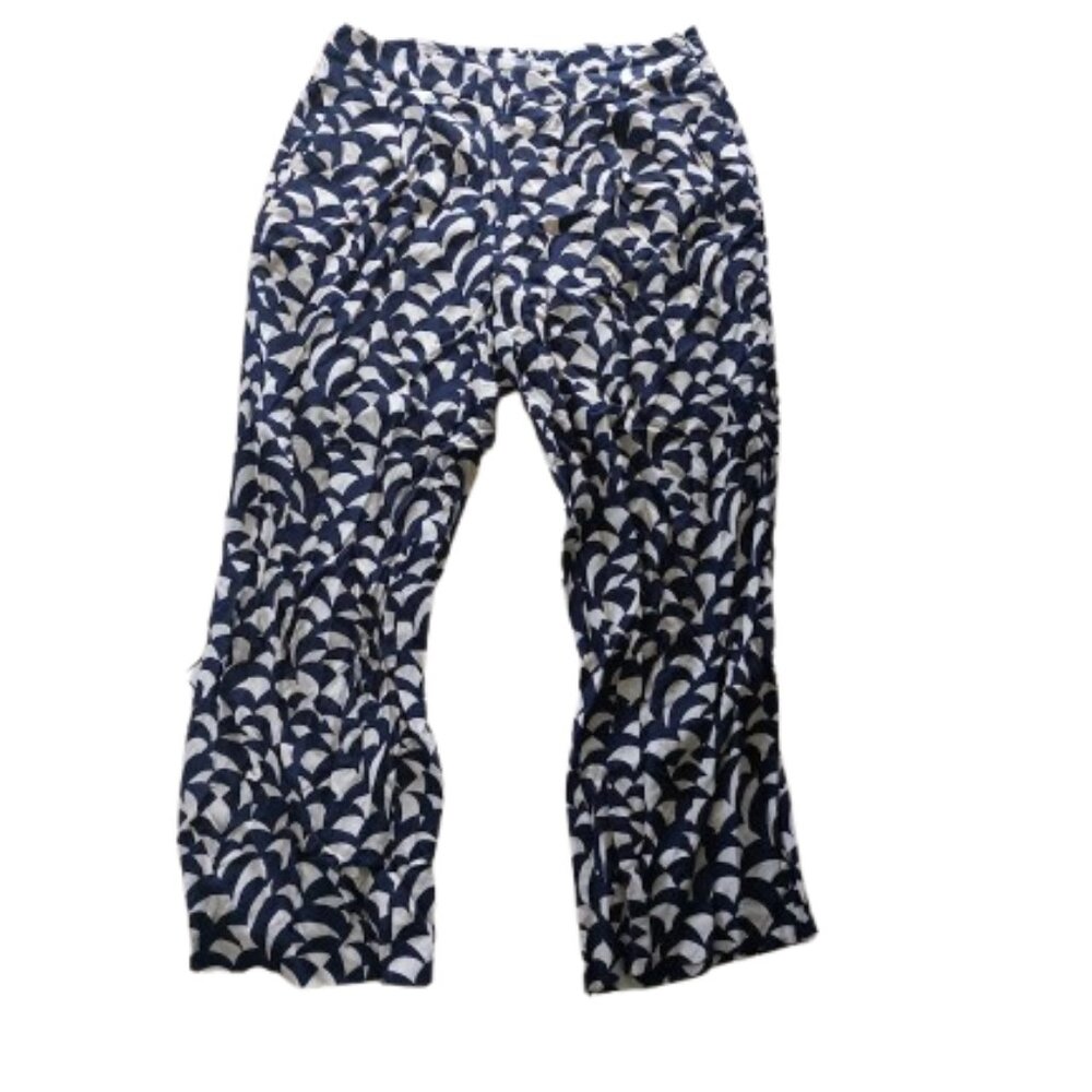 BODEN  EURO Brand Navy White Printed Pants Size 14 UK (10 US)
